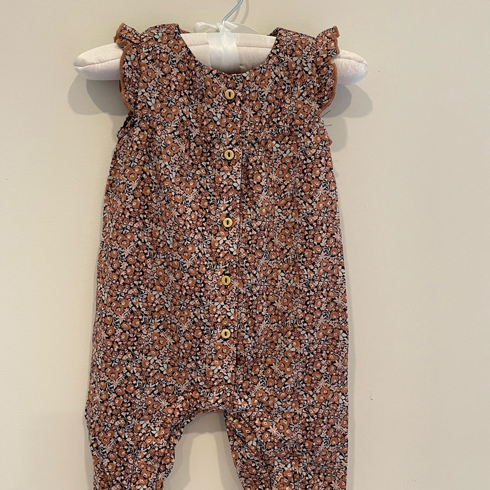 H&M Floral Baby Romper in Navy and Rust